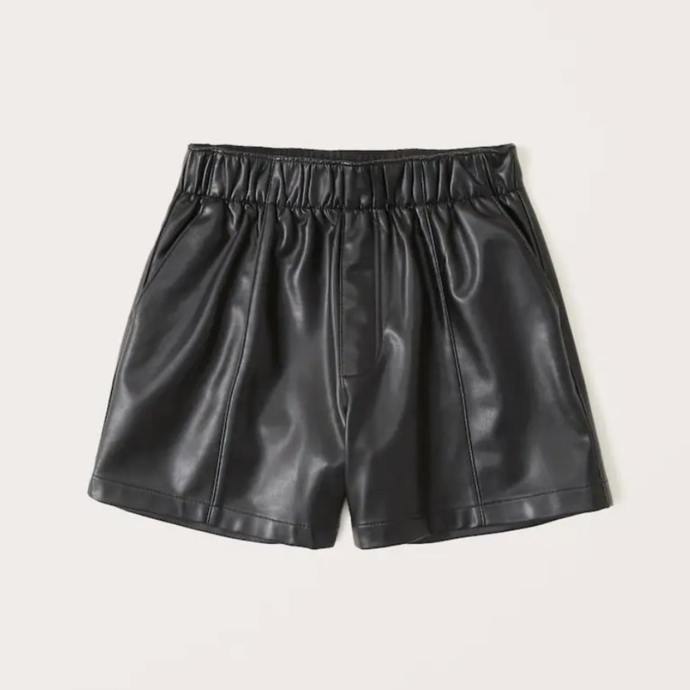 Abercrombie & Fitch Vegan Leather Pull-On Shorts